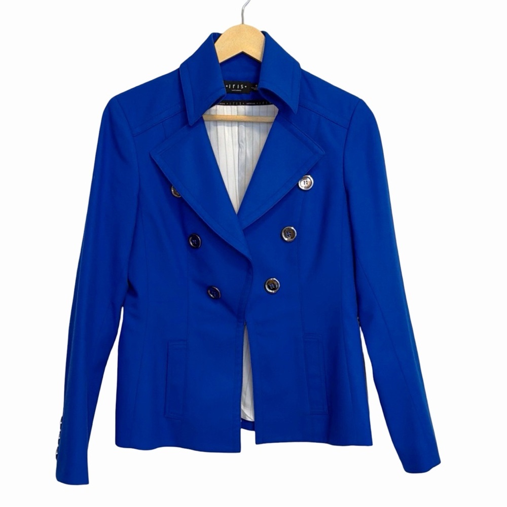 Iris Royal Blue Tailored Suit Set | Size 6 | Double-Breasted Blazer Pencil Skirt
